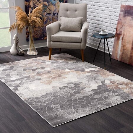 Palacedesigns 2 x 3 ft. Beige Cobblestone Pattern Scatter Area Rug - Beige - 2' x 3' PA3087297